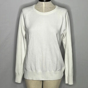 French Connection Raglan Crew Neck Sweater in White - Size XL